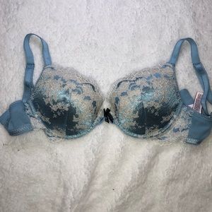 VS Dream Angels Blue Lace Push-Up Bra